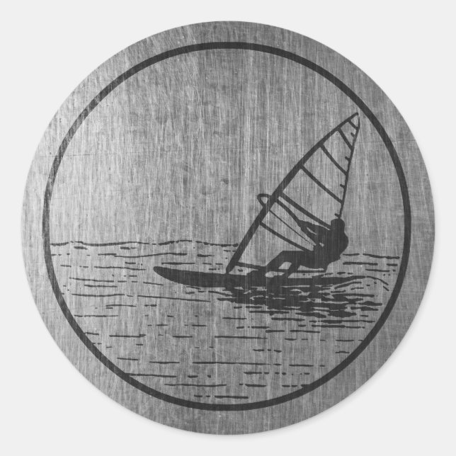 Windsurfing Runder Aufkleber (Vorderseite)