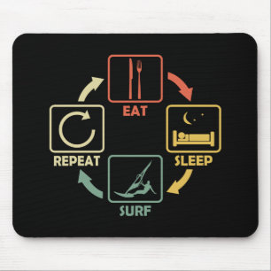 Windsurfing Sleep Wiederholung Retro Mousepad