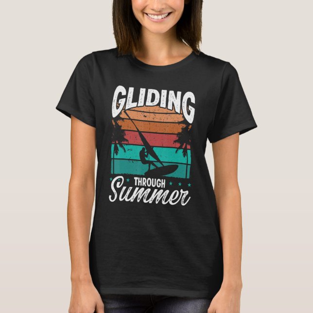Windsurfing Vintage Board Gliding Summer Windsurfe T-Shirt (Vorderseite)