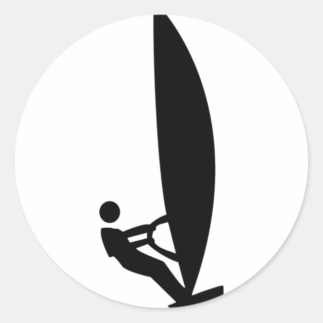 Windsurfsymbol Runder Aufkleber (Vorderseite)