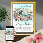 Windsurftaucher-Raffle Poster<br><div class="desc">Das exotische Design "Baby on Board" mit tropischem Surfdesign ist ein BabyduschTemplate mit einem geschlechtsneutralen Thema und tropischem Flair. Das Design zeigt eine Gruppe von farbenfrohen Surfbrettern mit dem Ozean und eine spektakuläre Welle inmitten einer wunderschönen tropischen Blumenlandschaft. Die Farbgestaltung in den Farben Grün, Blau, Rosa und Gelb wirkt beruhigend...</div>