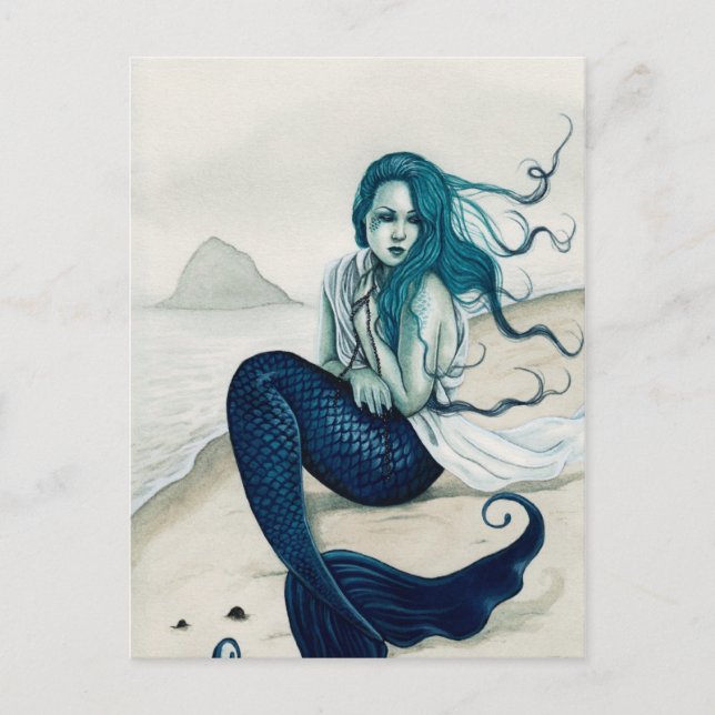 WindSwept Mermaid Postcard Postkarte (Vorderseite)