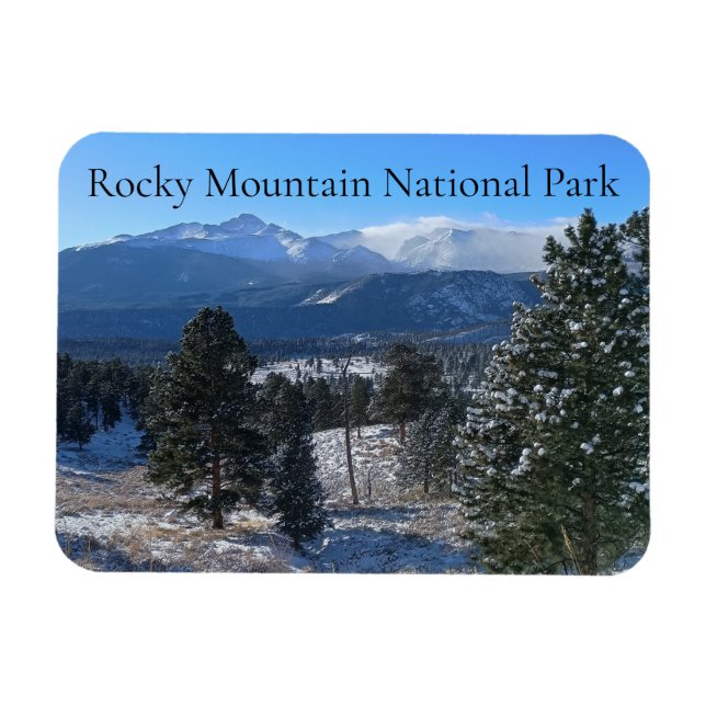 WindSwept Snow Rocky Mountain Nationalpark Magnet (Horizontal)