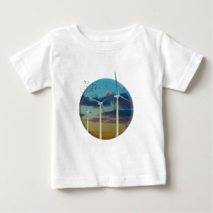 Windturbinen bemalt Sky Baby T-shirt