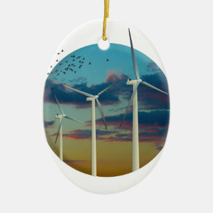 Windturbinen bemalt Sky Keramik Ornament