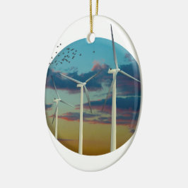 Windturbinen bemalt Sky Keramik Ornament