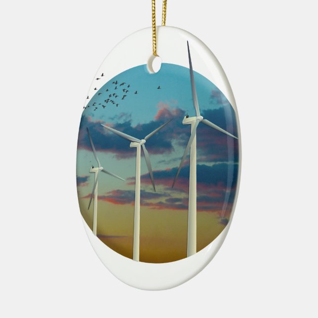 Windturbinen bemalt Sky Keramik Ornament (Links)