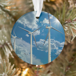 Windturbinen Blaue Himmelswolken Ornament