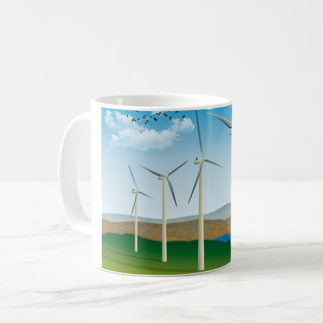 Windturbinen Kaffeetasse (Vorderseite Links)