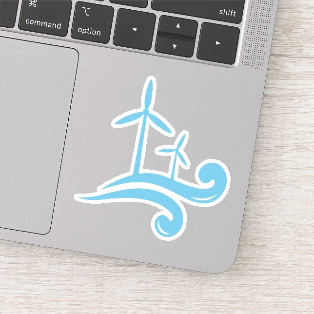 Windturbinen mit erneuerbarer Energie, blau oder f Aufkleber (Detail)