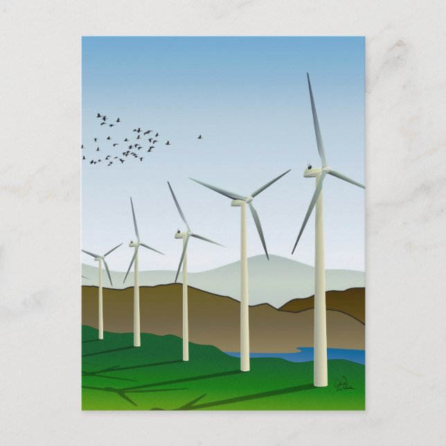 Windturbinen Postkarte (Vorderseite)