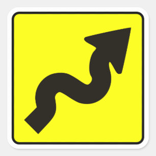Windung Road Decal Quadratischer Aufkleber