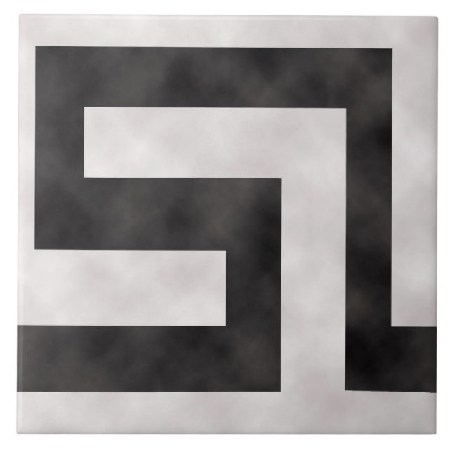 Windung ~ Schwarzweiss Fliese (Vorderseite)