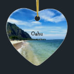 Windward Oahu Beach Ornament<br><div class="desc">Aussicht auf den tropischen Strand von Oahu aus Richtung Westen in Hawaii.</div>