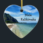 Windward Oahu Beach Ornament<br><div class="desc">Aussicht auf den tropischen Strand von Oahu aus Richtung Westen in Hawaii.</div>