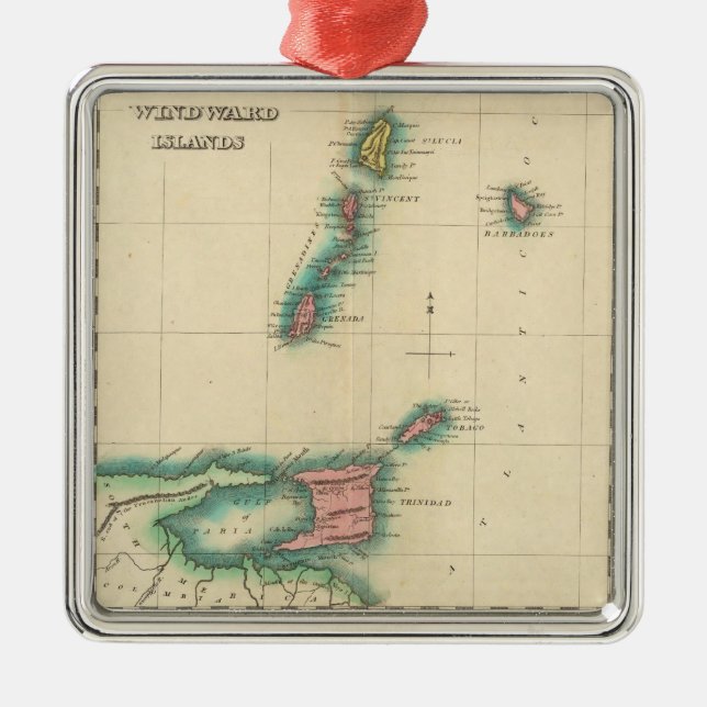 Windwardinseln Silbernes Ornament (Vorne)