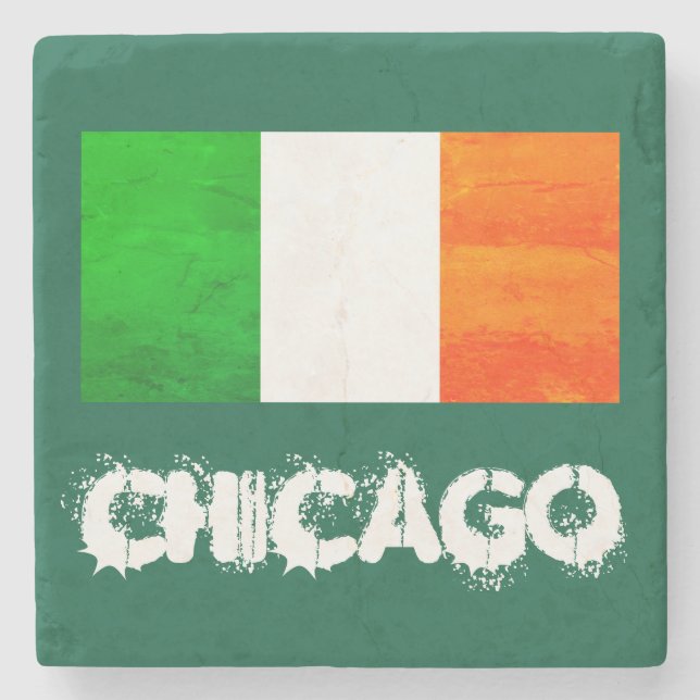 Windy City Chicago Irisches Erbe Steinuntersetzer (Vorderseite)