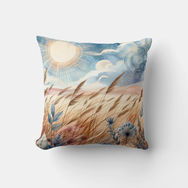 Windy Day Rustic Boho Mountain Prairie Country Kissen (Vorderseite)
