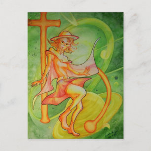 Windy Saturn Postkarte