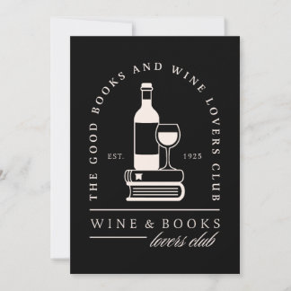 Wine and books lovers reading girls night party einladung