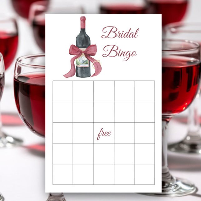 Wine and Bow Bridal shower bingo game (Von Creator hochgeladen)