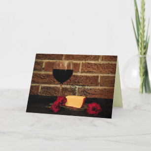 Wine and Cheese Birthday Karte