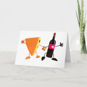 Wine And Cheese Greeting Cards Karte