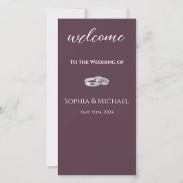 Wine and White Wedding Programm -