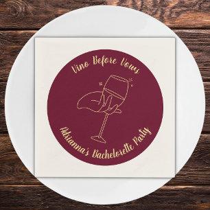 Wine Bachelorette Burgundy Vino Vor den Vows Serviette