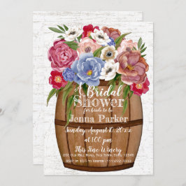 Wine Barrel Bouquet Brautparty Einladung