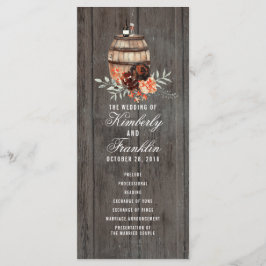 Wine Barrel Rustic Floral Hochzeitsprogramme Programm