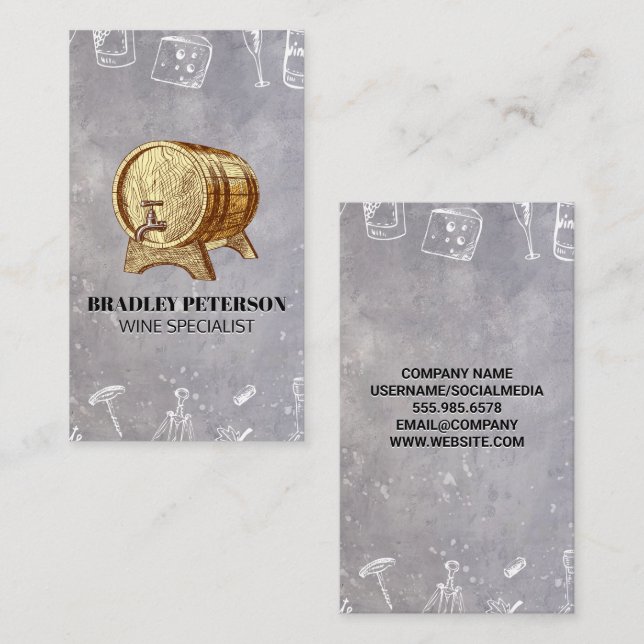 Wine Barrel | Sommelier Visitenkarte (Vorne/Hinten)