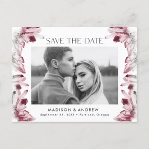 Wine Berry Watercolor Kristall Foto Save the Date Ankündigungspostkarte