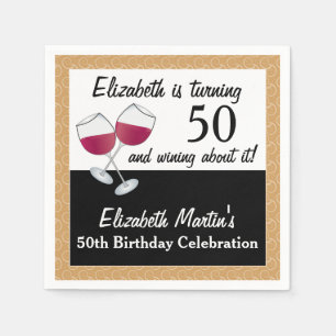 Wine Birthday Party - 50 Jahre alt Serviette
