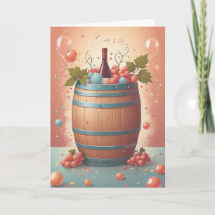 Wine Birthday Wishes Karte