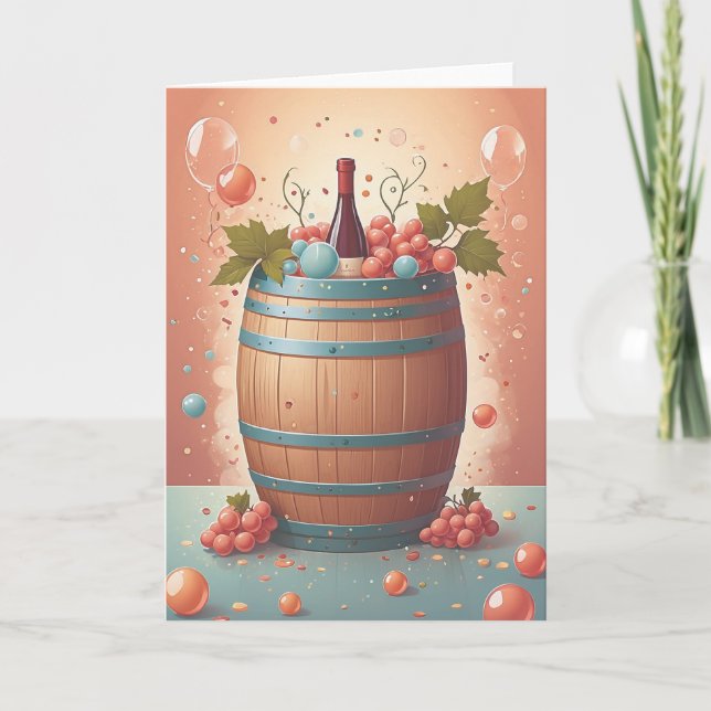 Wine Birthday Wishes Karte (Vorderseite)