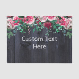 Wine Blush & Navy Wood Burgundy Custom Wedding Seidenpapier