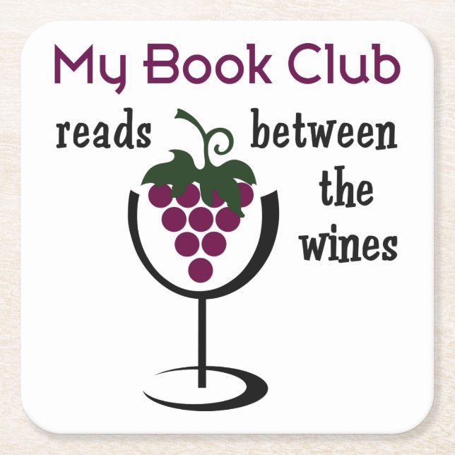Wine Book Club Rechteckiger Pappuntersetzer (Vorderseite)