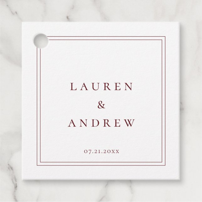 Wine Bordeaux Burgandy Modernes Klassisches Minima Geschenkanhänger (Vorderseite)