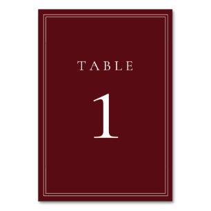 Wine Bordeaux Klassische Minimalistische Tischnumm Tischnummer