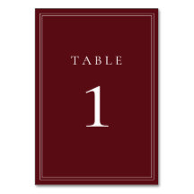 Wine Bordeaux Klassische Minimalistische Tischnumm