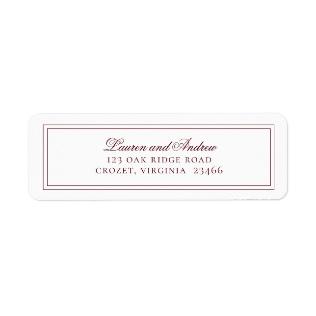 Wine Bordeaux Moderne Minimalistische Rücksendeadr (Vorne)