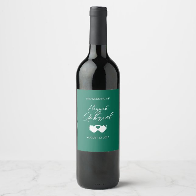 Wine Bottle Label Wedding Weinetikett (Vorderseite)