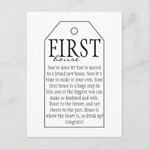 Wine Bottle Wedding Gift Tags - First House Ankündigungspostkarte