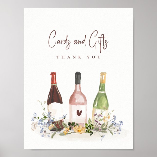 Wine Bottles Cards & Gifts Sign Bridal Shower Poster (Vorne)