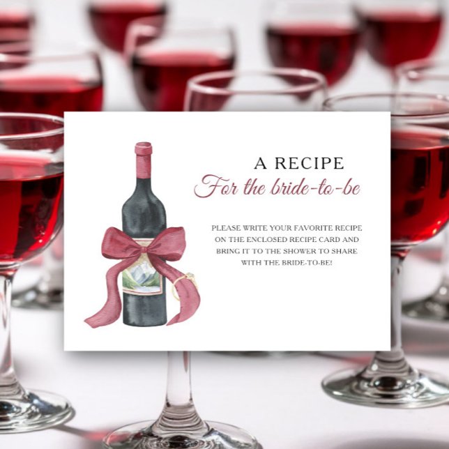 Wine bridal shower Recipe for the bride to be Begleitkarte (Von Creator hochgeladen)