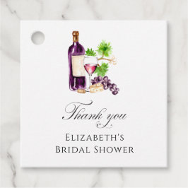 Wine Bridal Shower Thank You Elegant Watercolor Geschenkanhänger