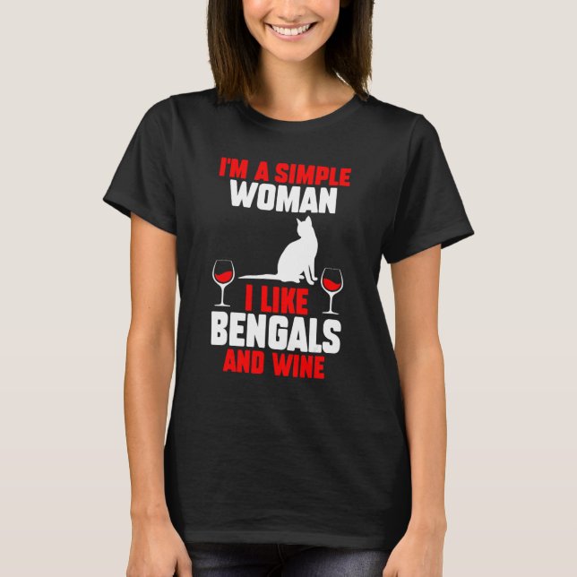 Wine Cat Bengal T-Shirt (Vorderseite)