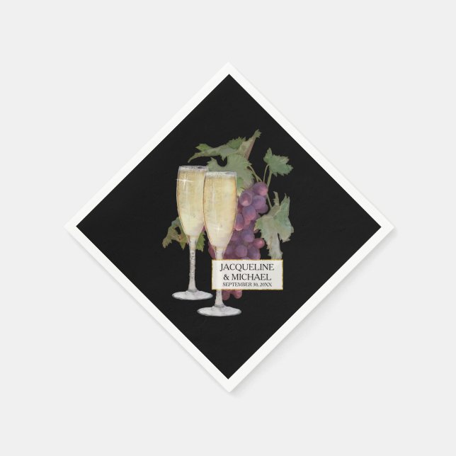 Wine Champagne Bridal Empfang Deco Serviette (Ecke)