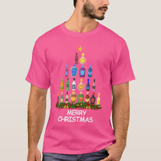 Wine Christmasree Frohe Weihnachtsfreunde T-Shirt